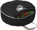Heavy Duty Christmas Wreath Storage Bag 48" - Handles Made Of Durable 600D Oxford Polyester Material Storage Bag Extra Large 48” Holiday Wreaths Container (Black)