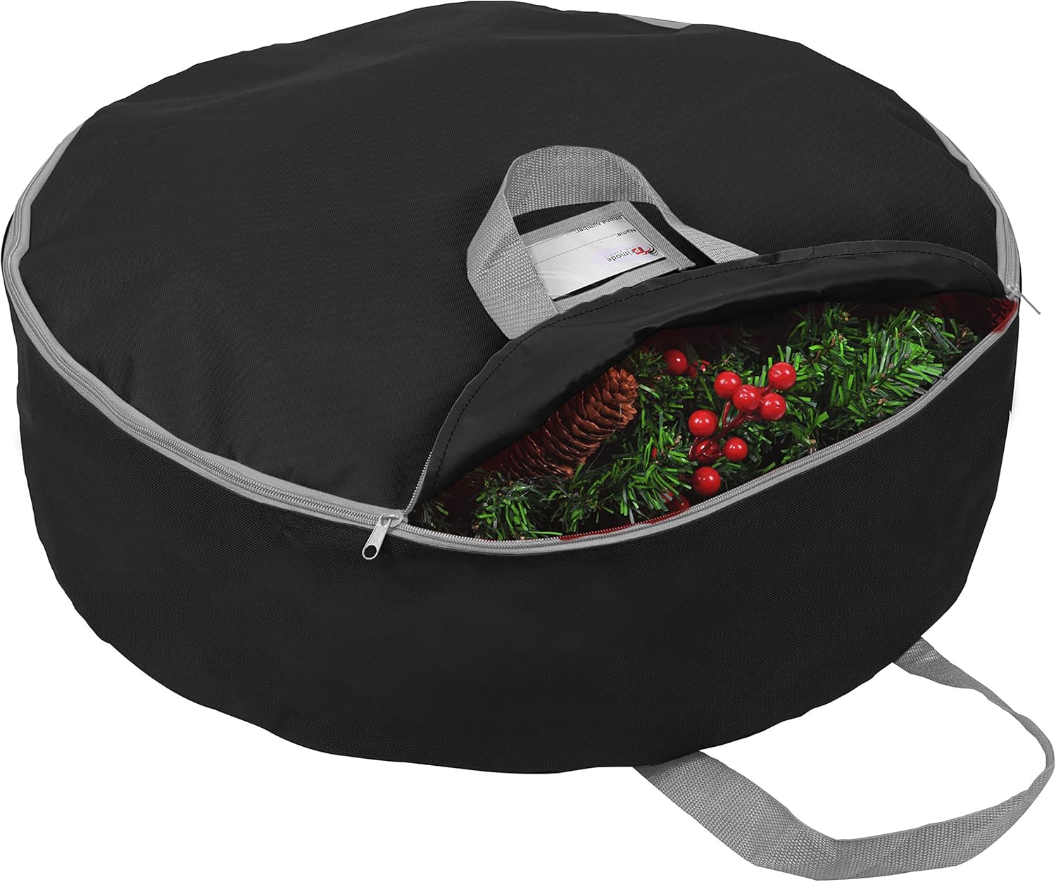 Heavy Duty Christmas Wreath Storage Bag 48" - Handles Made Of Durable 600D Oxford Polyester Material Storage Bag Extra Large 48” Holiday Wreaths Container (Black)