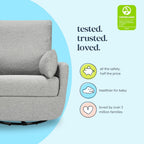 Davinci Juno Swivel Glider in Frost Grey, Greenguard Gold & CertiPUR-US Certified