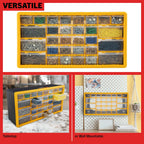 30-Drawer Plastic Small Parts Organizer - Desktop or Wall Storage Drawers for Organizing Hardware, Crafts, Garage, or Classroom by Stalwart (Yellow)