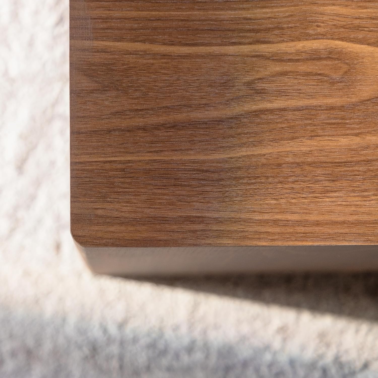 End Table Set of 2, Modern Side Tables with Wood Grain, Wooden Nesting Cube Coffee Table Set for Small Spaces, Living Room, Bedroom, Fully Assembled - Walnut