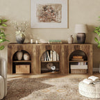 LITTLE TREE 3-Tier End Table, Small Wooden Side Table with Open Storage Shelf for Living Room, Rustic Narrow Night Stand, Bedside Table for Bedroom, Small Space, Easy Assembly