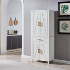 Kings Brand Furniture - 72" Freestanding Kitchen Pantry Storage Cabinet Cupboard with Doors Adjustable Shelves & Drawer, White