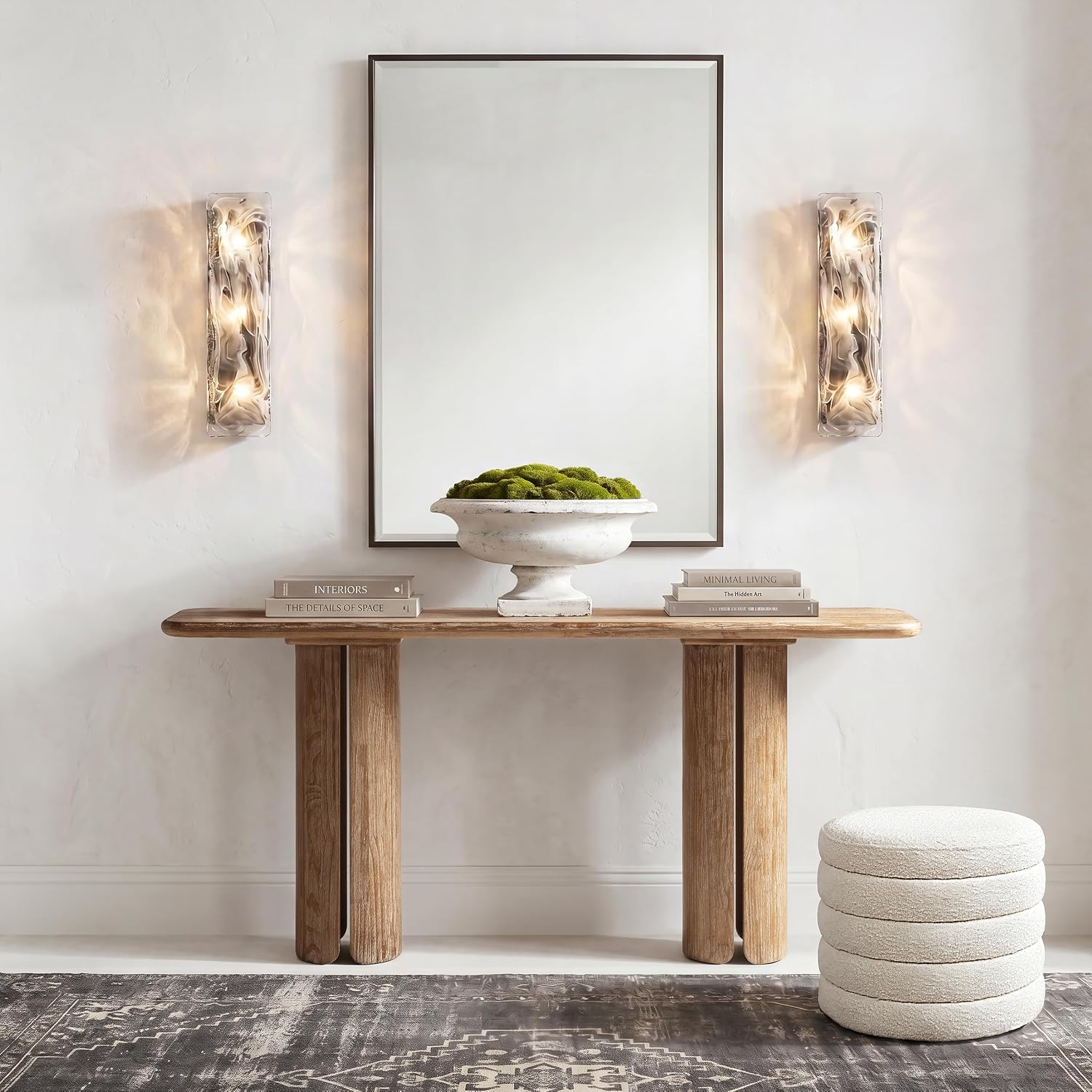 Jennifer Taylor Home Sonoma 72" Reclaimed Pine Split-Pillar Console Table, Rustic Greige Brown Reclaimed Pine Wood