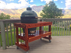 JJGeorge Long Table for Large Big Green Egg – Includes Table Cover