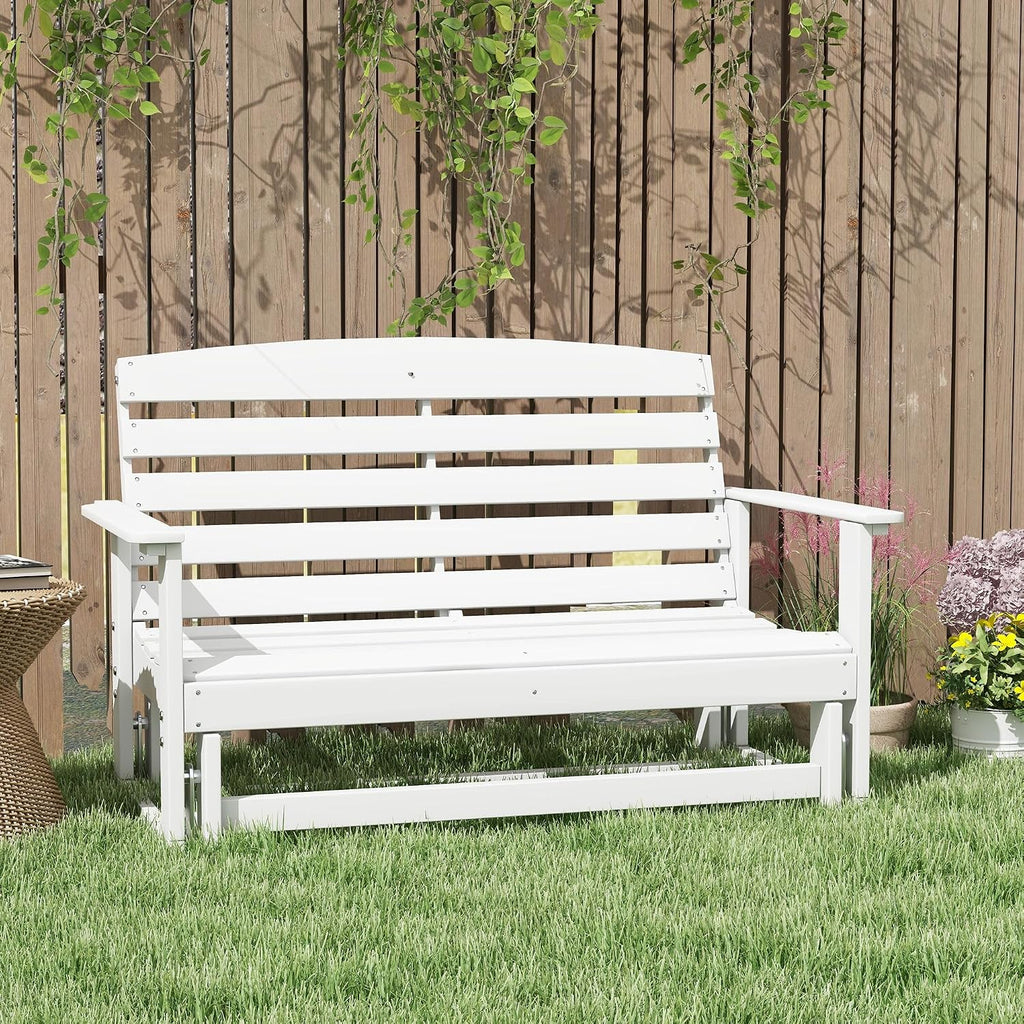 Outdoor Glider Bench - White