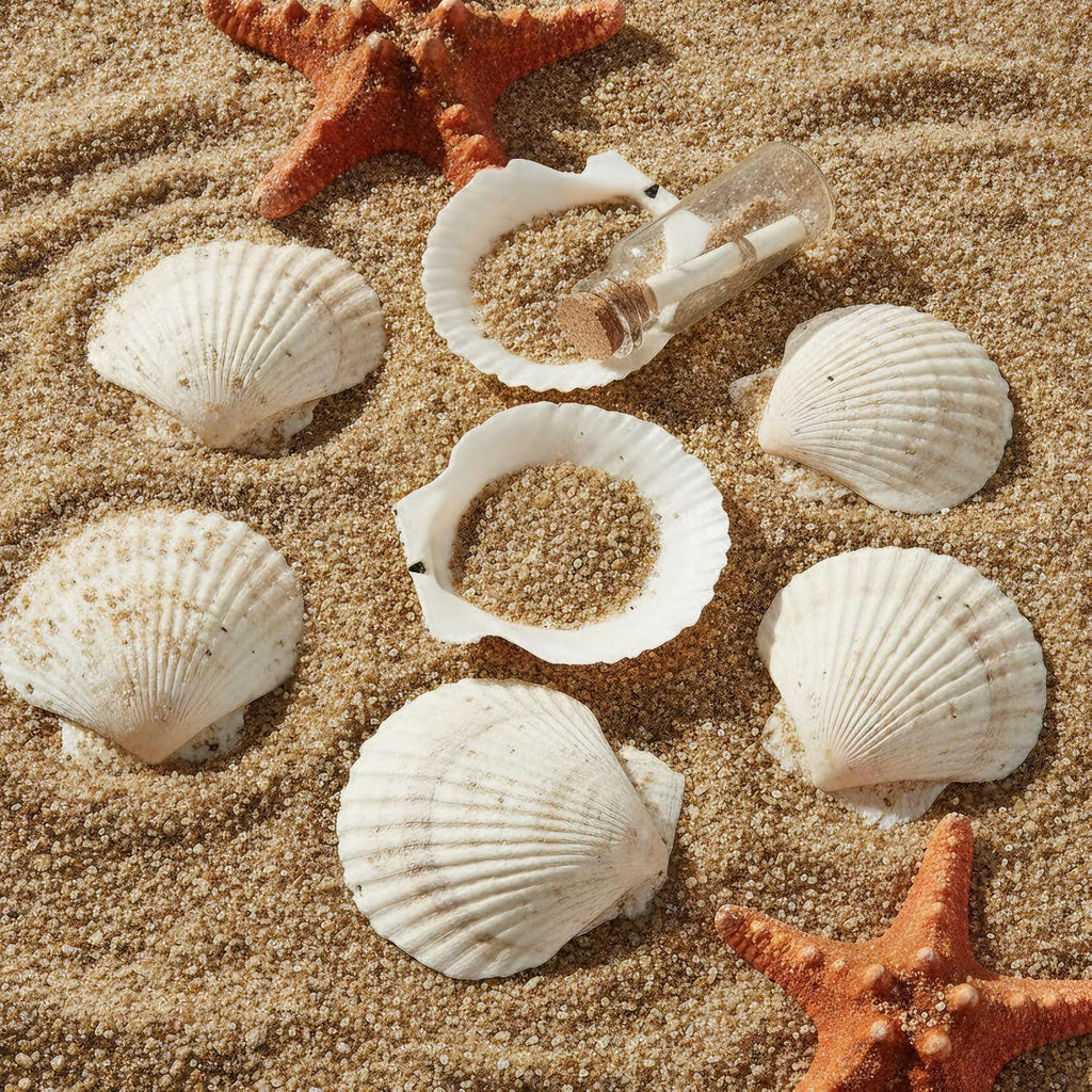 60PCS Large Scallop Shells for Crafts 4-4.3 inch Clam Shells for Decoupage Beach Natural White Seashells Bulk from Sea Beach for DIY Crafts Decorating Painting Crafting Home Wedding Decor