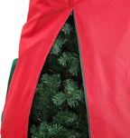 Sattiyrch Upright Christmas Tree Storage Bag,Fits Up to 7.5 ft Tall Artificial Tree,Heavy Duty 600D Canvas Red Christmas Tree Storage Container with Sleek Zipper and Durable Handles (7.5 FT)