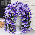 Artificial Bougainvillea Flowers Fake Hanging Flowers Plants for Outdoor Outside Decoration 2PCS Faux Silk UV Resistant Long Trailing Vines for Front Door Home Porch Patio Yard (Dark & Light Purple)