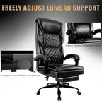 Gaming Chair, Office Chair with Inflatable Lumbar Support, Ergonomic Comfortable Wide Computer Chair with Footrest and Linked Soft Armrests, High Back 3D Enveloping Seat Cushion
