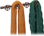 Relaxdays Wall-Mounted Coat Rack, 4 Hooks, Cast Iron, Deco Pipeline Look, Rustic, H x W x D: 6.5 x 46.5 x 6 cm, Brown