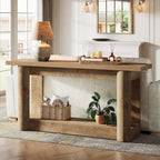Tribesigns 63-Inch Farmhouse Console Table, 2-Tier Storage Sofa Table Behind The Couch, Narrow Long Entryway Furniture for Home Hallway, Entrance, Living Room, Brown