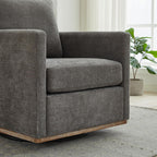Swivel Accent Chair,30.7 Inch Wide Upholstered Square Comfy Lounge Armchair with 360 Degree Rotation,Ideal for Living Room, Bedroom, Apartment, Nursery Home Decor (Charcoal)