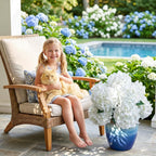 Auihiay 12 Bundles Hydrangea Artificial Flowers for Outdoors and Indoor, UV Resistant White Hydrangeas, Faux Silk Hydrangea Flowers for Porch, Yard, Patio, Outdoors Wedding, Home Decoration