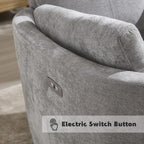 Power Recliner,Nursery Swivel Glider Rocking Chair with USB Port,Upholstered Adult Recliner Nursery Rocker Chair with 2 Pillows for Living Room Bedroom Nursery(Lightgrey, Power-Driven)