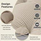 AddGrace Dining Chair Cushions Set of 4 Non-Slip Bottom Kitchen Chair Pads with Ties for Indoor Kitchen Furniture Comfy Soft Seat Cushions for Dining Room 18 x 16 x 3inch Cream