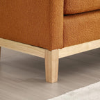Ottoman Bench,End of Bed Bench with Wood Legs & Bolster Pillows,Upholstered Bench for Bedroom, Living Room, Entryway,53.5" W, Navy (Caramel)