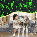 Kids Play Couch,3 in 1 Modular Toddler Sofa Glow in The Dark, Imaginative Foam Play Couch for Toddler and Baby, Convertible Kids Sofa for Playroom & Bedroom, Spacecraft