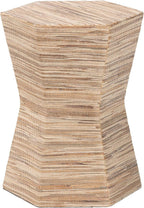 bali & pari Idana Bohemian Woven Grasscloth Hourglass End Table