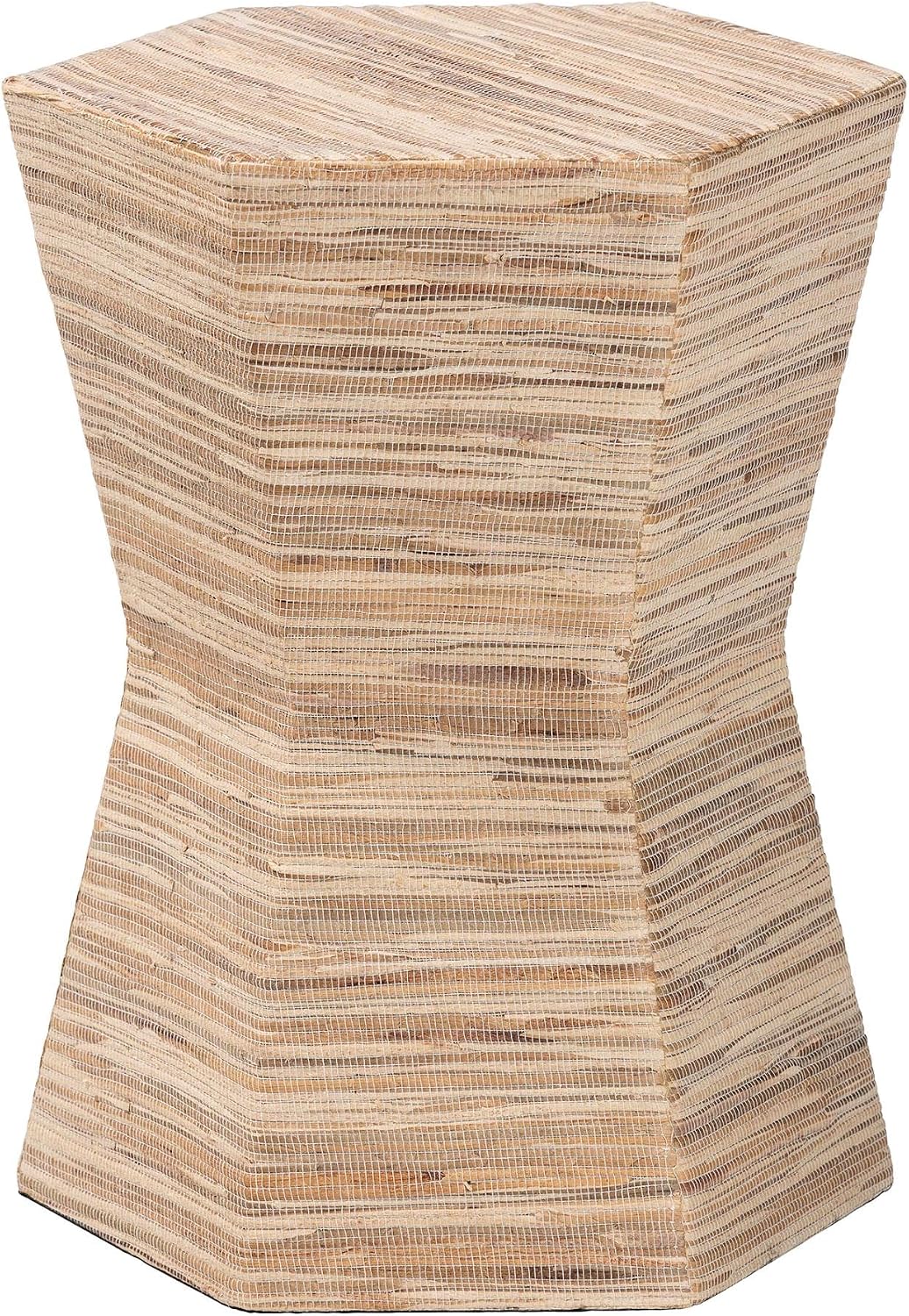 bali & pari Idana Bohemian Woven Grasscloth Hourglass End Table