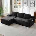 96" L Shaped Cloud Sectional Couch with Chaise, Deep Seat Modular Sectional Sofa Corduroy Memory Foam Sofa Boneless Couches for Living Room Bedroom, No Assembly Required | Breathable material