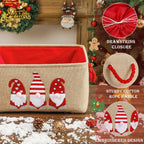 Christmas Baskets for Gifts Empty, Christmas Gnomes Basket, Large Gifts Bags for Holiday Ornaments Collapsible Storage Bins with Drawstring for Kidsroom