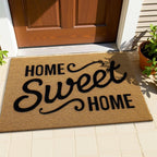 OLANLY Front Door Mat, Low Profile Doormat, Stain and Fade Resistant, Easy to Clean, for Indoor and Outdoor Entrances, Patio Porch or Entryway, Brown (30x17 Inch, Home Sweet Home)