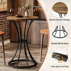 Tribesigns 37.4" H Bar Table, Round Bar Table with Curved Metal Base, Bar Height Table for Small Spaces, Living Room, Kitchen, or Apartments (Brown & Black) (1)