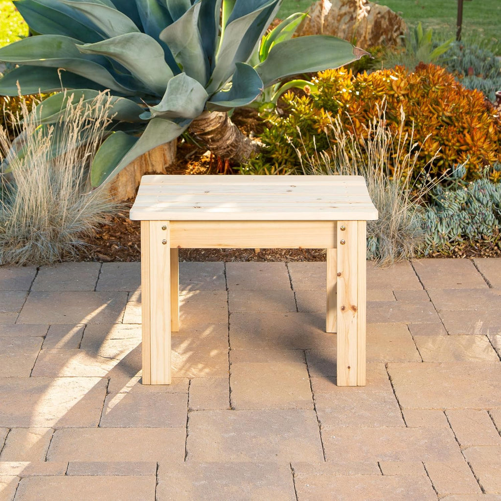 Shine Company 2 Ft. Outdoor Wood Backless Patio Garden Bench, Light Beige