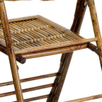 Flash Furniture Folding Bohemian Bamboo Chairs with Curved Backs, Modern Bamboo Folding Dining Chairs, 300 lb. Static Weight Capacity, Set of 2