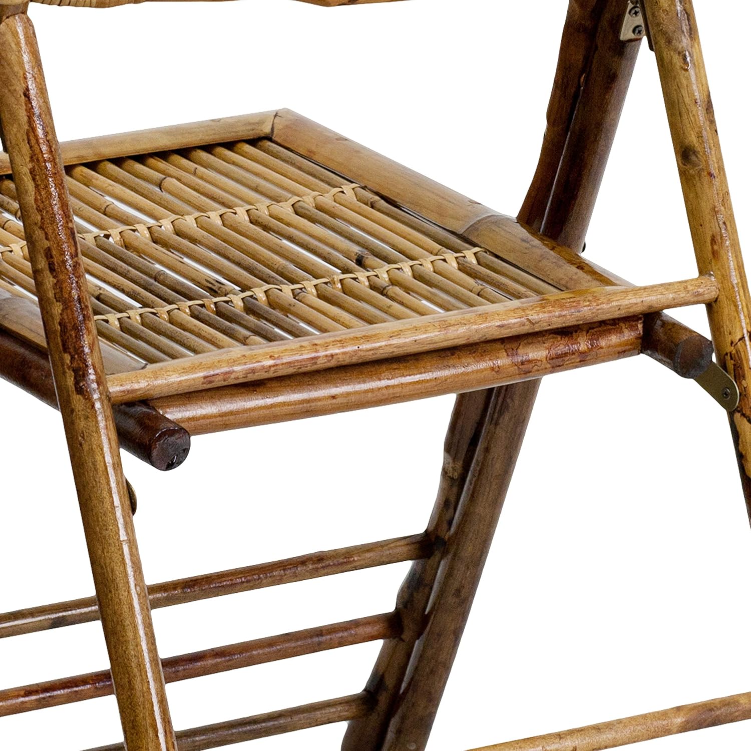 Flash Furniture Folding Bohemian Bamboo Chairs with Curved Backs, Modern Bamboo Folding Dining Chairs, 300 lb. Static Weight Capacity, Set of 2