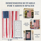 Lighted Rag American Flag Banner 4 x 2.3 Ft, Rag American Flag Banner for Home Party Supplies, Patriotic Wall Hanging for Memorial Day, Independence Day Party, Farmhouse Home Decor (Style2)
