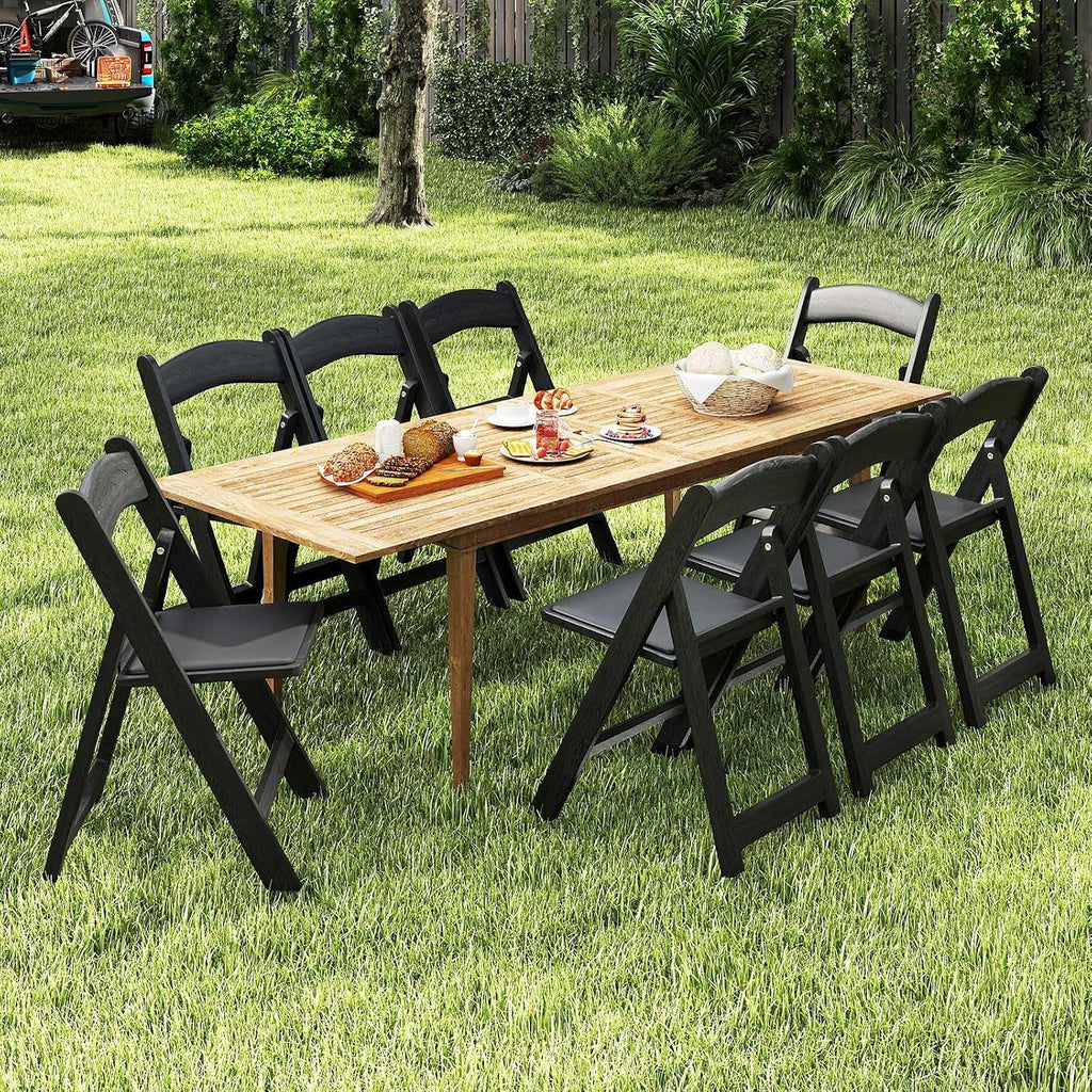 Giantex 12-Pack Folding Chairs, Portable Resin Event Chairs with Padded Seat, All-Weather Resin Frame, 1100 lbs Static Capacity, Lightweight Foldable Chair for Office, Wedding, Party, Outdoor