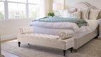 Jennifer Taylor Home Lewis Bolster Bench, Sky Neutral
