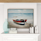 Deco 79 Canvas Sail Boat Framed Wall Art with Silver Frame, 47" x 2" x 36", Multi Colored