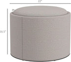 Reversible Storage Ottoman with Lid, Light Gray