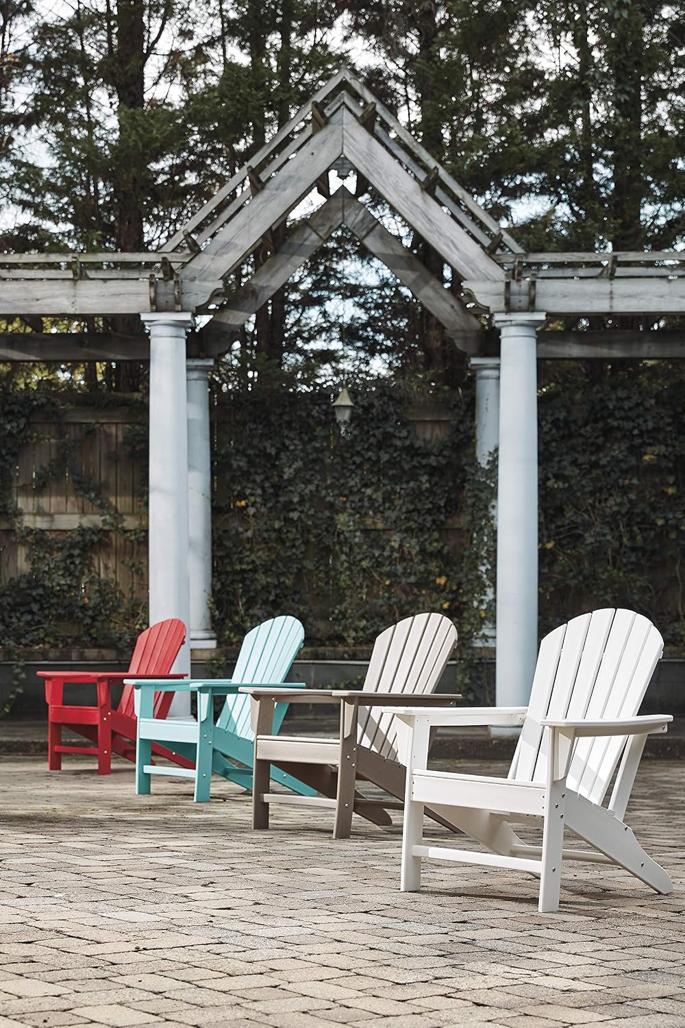 Signature Design by Ashley Sundown Treasure Outdoor Patio HDPE Adirondack Chair, Light Brown