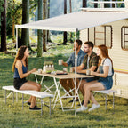 6FT Folding Bench, 2 Pack Fold-in-Half Portable Seating with Carry Handle, Heavy Duty 770lbs Capacity Soccer Sideline Team Seating for Games, Party & Events, Indoor/Outdoor, Camping