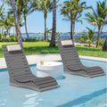 HDPS Pool Lounge Chairs Set of 2, Use in Pools Lounge Chairs up to 10-Inches of Water, Chaise Chairs with Headrest, Lounge Chair Outdoor, Fade-Resistant Pool Lounger for Deck