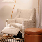 Kiwi Glider Recliner w/Electronic Control and USB | in Almond Teddy Loop w/Light Wood Base, Greenguard Gold Certified