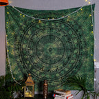 Craft Trade Indian Cotton Mandala Wall Hanging Tapestry for Aesthetic Boho Hippie Living Room, Meditation & Bedroom Décor - Green - 54x84 Inches