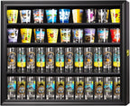 Shot Glass Shooter Display Case Small Wall Curio Cabinet for Salt & Pepper Shaker Display Also Compatible with Funko Pop Figures, Nodder Wobbler Figures - Black Frame