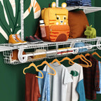 ClosetMaid Hideaway Hanging Wire Shelf for Closets, Pantries, Laundry Rooms, 6.89" H x 15.45" W x 7.78" D, White, 6-Pack