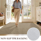 Door Mat Indoor Entrance 32x48, Non-Slip Washable Doormats Entry Way Mats, Dirt Resistant and Absorbent Welcome Mat, Easy Clean Low-Profile Doormat, Front Door, Inside Entrance, Beige