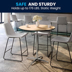 Flash Furniture Lars 36'' Round Wood Cocktail Table with 30'' and 42'' Columns, Wood Bar Height Table for Commercial or Residential Use, Natural