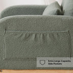 HCHAIRH Rocking Chair Nursery, Teddy Nursing Rocking Chairs, Upholstered Nursery Glider Rocker for Mom Nursery Morden Accent Rocking Chair with Lumbar Pillow for Living Room,Bedroom, Green
