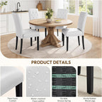 Yaheetech Dining Chairs Set of 4 Button Tufted Kitchen Chairs White | Modern Faux Leather Upholstered Parson Chairs with Rubberwood Legs, Adjustable Footpads, High Back Chairs For Dining Room