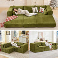 STHOUYN 106" Chenille Folding Convertible Sleeper Sofa Bed, Green Pull Out Floor Modular Couch with Pillow, Memory Foam Boneless Couchs Sectional for Living Room Bedroom (3, Green)