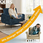 Oversized Accent Chair for Living Room Chairs Reading Arm Chair Comfy Modern Single Sofa Side Chairs with Metal Legs & Soft Cushion for Bedroom, Waiting Room