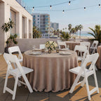Flash Furniture Hercules Tucker Commercial White Resin Folding Chair - Lightweight, Vinyl Padded Removable Seat, Indoor Outdoor Use, Event & Wedding Ready, Set of 4